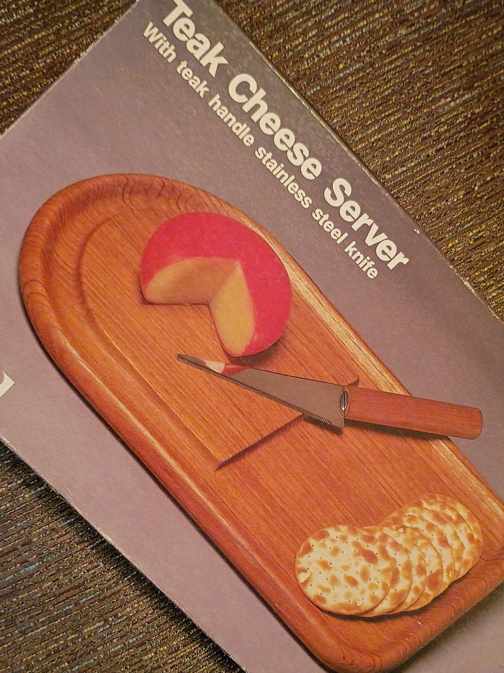 Vintage Selandia Designs Teak Cheese Server Set Mid-Century Modern NIB Unused